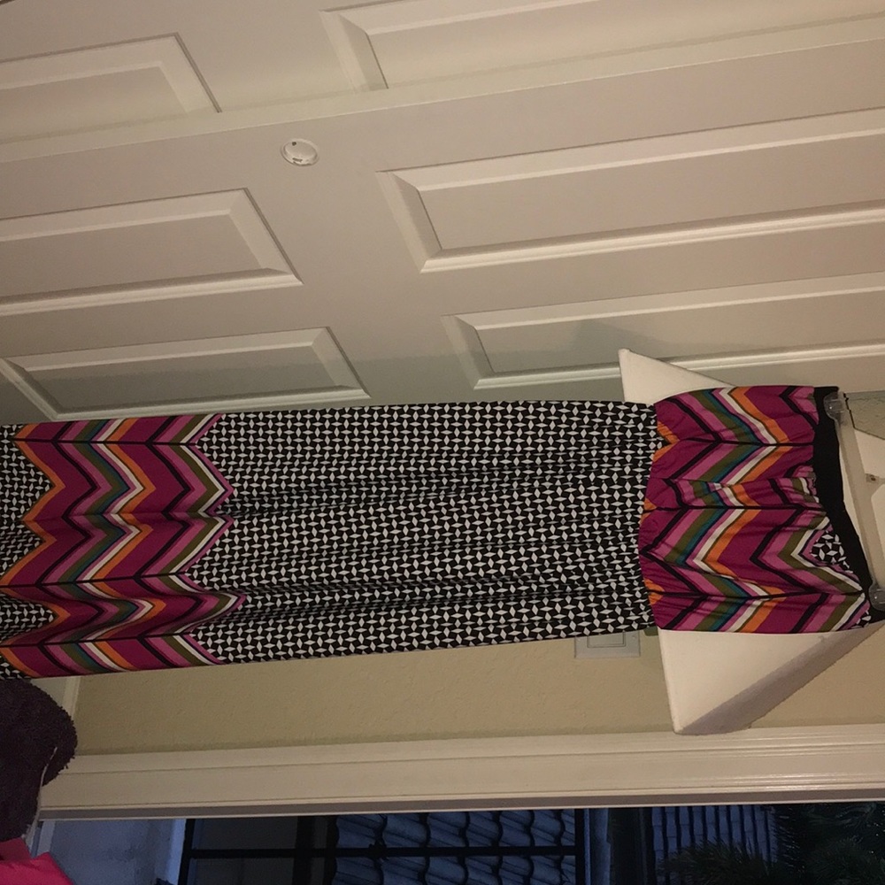 Multi pattern strapless maxi